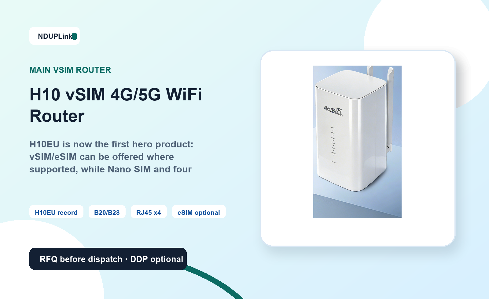 H10 vSIM 4G/5G WiFi Router